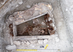 Stone coffin and wooden cover, Tomb No. 9