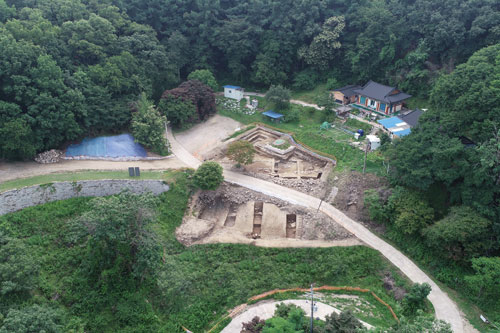 장미산성 북문지 일원 발굴조사 전경