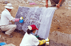 After attaching gauze Reapplication of resin to the copy