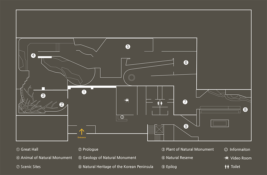 한반도 자연유산 전시실 위치 보기